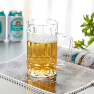 <b>Beer</b> Mug 401-500ml With Handle Transparent Glass For Home Bar Party Use - Product Image 3