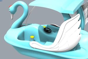 Pédalo Cygne Lumineux à <span class=keywords><strong>Prix</strong></span> Abordable avec Lumières LED pour 2 ou 4 Personnes – Formes Animales Requin, Canard, Cygne, Flamant Rose – Bateau Pédalo pour Lac et Eau - Product Image 4