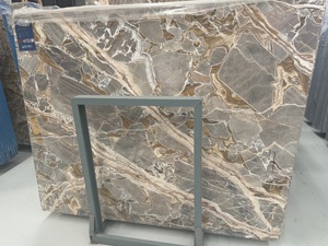 Dalles de marbre doré de <span class=keywords><strong>Versailles</strong></span> - Texture naturelle de veinage doré de luxe, pierre de décoration haut de gamme écologique pour villa, cuisine, salle à manger - Product Image 5