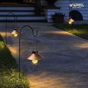 Lanterne de jardin solaire vintage en fer forgé avec ampoule à filament, étanche pour la décoration extérieure de routes, cours et patios - Product Image 6
