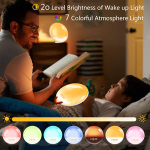 Lampe de chevet LED avec réveil et lumière du jour, simulation de changement de couleur tactile intelligente, réveil au lever et au coucher du <span class=keywords><strong>soleil</strong></span> - Product Image 3