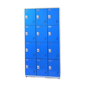 Casilleros Metálicos Escolares Resistentes de 12 Puertas con Cierre Automático, 4 Estantes, Cerradura con Llave, Diseño Estrecho y Alto, Fácil Montaje - Product Image 1