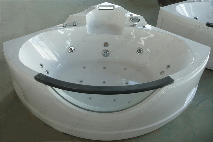 Adyce — baignoire d'angle en acrylique, bain pour deux personnes, massage à bulles, tourbillon, avec Jets