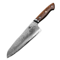 Couteau de chef Damas en acier VG10, 67 couches, manche en bois Red Shadow, outil de cuisine pour la maison, le restaurant, la viande, les légumes, le poisson