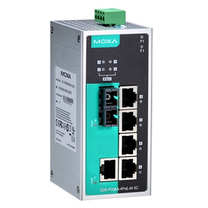Moxa EDS-P206A-4PoE-M-SC DIN Rail <b>PoE</b> Unmanaged <b>Switch</b> 6 Ports Industrial Ethernet - Product Image 2