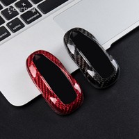Housse de clé de voiture en Fiber de carbone pour Tesla S modèle 3, accessoires d'intérieur de voiture, housse de clé à la mode