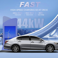 Chargeur de voiture électrique commercial Mode 3 22KW 3 phases TYPE2 avec carte RFID