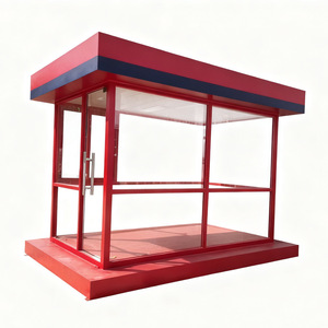Caseta de seguridad metálica moderna para exteriores con paneles de vidrio para uso comercial - Product Image 1