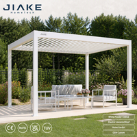 Pérgola de Aluminio con Recubrimiento en Polvo Blanco Jiake, con Techo de Láminas Eléctricas para Jardín, Gazebo para Exteriores, OEM/ODM