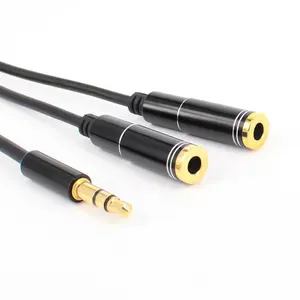 Cable de extensión auxiliar estéreo de 3,5mm, adaptador de Cable de Audio macho a hembra, micrófono de teléfono móvil, 2 en 1, cable de audio rca