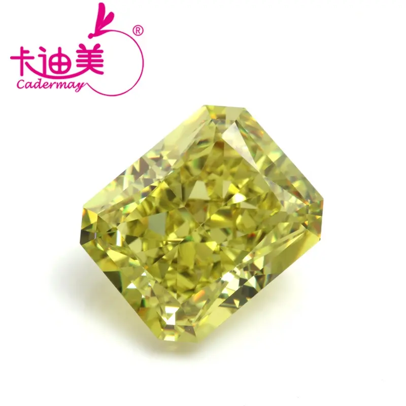 Synthetic Cubic Zirconia Ice Crushed Cut Peridot Color Top Quality 10X12mmIce Radiant Shape Gemstone For Jewelry Making
