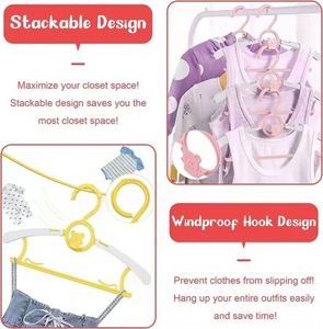 Durable <b>Plastic</b> Pp Non-Slip Children Baby Personalized Pant Hanger Clothing Organizer for Living Room Clothes Drying - Product Image 3