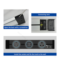 Prise de courant amovible pour rail électrique, adaptateur universel rond, prise murale électrique universelle EU FR UK US USB C pour bureau et cuisine