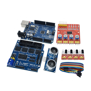 4WD thông minh R3 ban phát triển SG90 servo HC-sr04 <span class=keywords><strong>robot</strong></span> xe DIY phụ kiện Chassis <span class=keywords><strong>Kit</strong></span> 4 bánh xe lái xe động cơ - Product Image 2