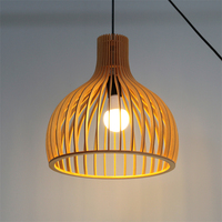 LT230101 Luminaire suspendu rond en bois Cage à oiseaux Éclairage moderne Décoration suspendue Luminaires suspendus Lustre Suspension