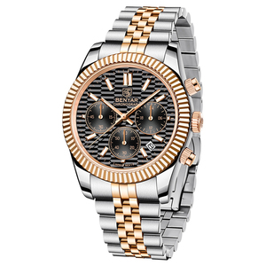 Orologio da <span class=keywords><strong>Uomo</strong></span> Benyar Luxury S001 Multifunzione Cronografo Calendario Luminoso Top <span class=keywords><strong>di</strong></span> Gamma Lusso Business Acciaio Regalo - Product Image 4