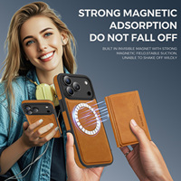 Étui de téléphone magnétique 2-en-1 séparable en cuir avec porte-cartes pour iPhone 17 Air 16 Pro Max 15 14 13 12 Samsung S25 Ultra S24 Plus