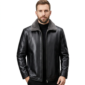 Mens Bomber <b>Jacket</b> Distressed Retro Patchwork Pilot Coat Fashion Warm Winter Outerwear Motorcycle Leather <b>Jacket</b> - Product Image 5