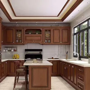 Современные кухонные шкафы поставщик оптом большие высококачественные современные дизайны модульные U-образные кухонные шкафы