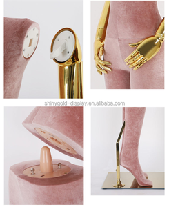 Manichino Femminile di Lusso a <span class=keywords><strong>Corpo</strong></span> Intero Rivestito in Velluto, Forma per Abiti da <span class=keywords><strong>Donna</strong></span> con Braccio Dorato o Argentato per Esposizione di Vestiti - Product Image 6