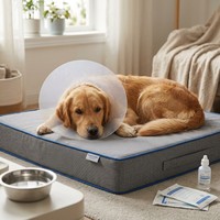 Matelas pour chien de salon, 11 cm d'épaisseur, dessus matelassé, luxe et confort en fibre de coco