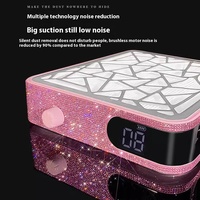 Aspirateur YF 220V avec rangement pour strass, moteur sans balais incrusté de diamants, en plastique, style français, forme carrée