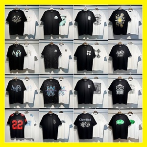 T-shirt da uomo Hot Supplier Apparel [260g] con stampa logo classico e lettere graffiti, a maniche corte, vestibilità ampia, modello Bape per coppia - Product Image 2