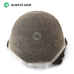 Parrucchino da uomo Q6 in capelli umani, <span class=keywords><strong>invisibile</strong></span>, con base in pizzo francese e PU, 8 misure - Product Image 2