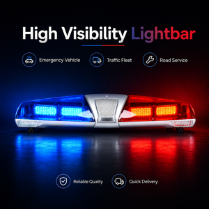 Barre lumineuse de toit Senken 120 cm rouge et bleue pour <span class=keywords><strong>ambulance</strong></span>, gyrophare clignotant pour véhicules d'urgence, de sauvetage et de dépannage - Product Image 2