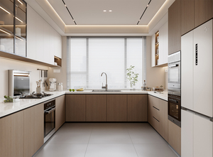 Lesso Home Meubles de <span class=keywords><strong>cuisine</strong></span> : Ensemble de meubles de <span class=keywords><strong>cuisine</strong></span> européens prêts à l'emploi, style villa, avec évier, finition sculptée sur mesure - Product Image 2