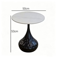Table basse/table d'appoint ronde en marbre/pierre frittée, style artistique moderne et créatif, taille personnalisable, pour salon domestique