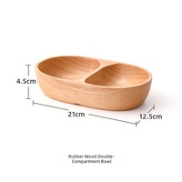 Bol de service créatif en bois de caoutchouc, forme bateau japonaise, réutilisable, écologique, avec logo gravé sur mesure, pour salades et fruits, jetable
