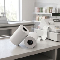 Rollo de Papel Térmico para Impresora de Alta Calidad, 70x60mm, Blanco, 50-65gsm, para Hospitales, Bancos y Oficinas
