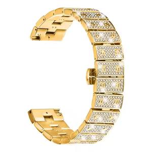 Bandas de Metal de 22MM para Huawei Watch GT3 <span class=keywords><strong>Honor</strong></span> Magic Watch 2 <span class=keywords><strong>GS</strong></span> <span class=keywords><strong>3</strong></span> Pro ES Mujeres Dressy Diamond Bling Pulsera Lady Wristband Strap - Product Image 1