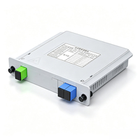 Divisor PLC SC/UPC 1x2 LGX ABS Cassette de Baja Pérdida RL>50dB, Baja PDL Monomodo G.657A FTTH GPON ODN Telcordia GR-1221 1260-1650nm