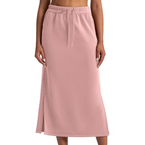 Falda Midi Negra Transpirable de Color Sólido Personalizada para Mujer, para Actividades Deportivas Ligeras - Product Image 2