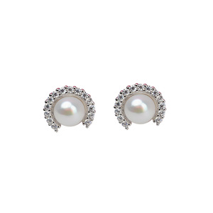 Boucles d'oreilles en argent S925 avec perle traversante, style européen et américain, accessoires de bricolage, composants de bijoux Han Kong - Product Image 5