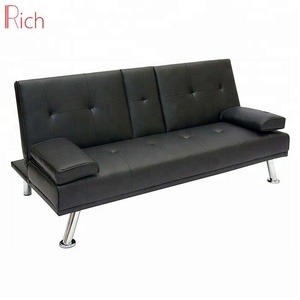 Decoración del hogar pata de acero inoxidable distintos de sillón de cuero negro sofá contemporáneo sofá de <span class=keywords><strong>2</strong></span> plazas - Product Image 2