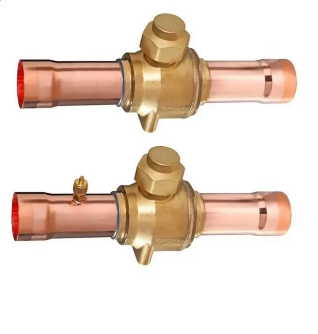 Refrigeration parts refrigeration brass ball valve with schrader