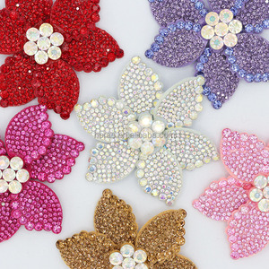 PC109 Shiny Rhinestone Floral Print Lace Beaded Applique <strong>Patches</strong> <strong>with</strong> Embroidered Flowers for Decor Artist <strong>Designed</strong> - Product Image 3