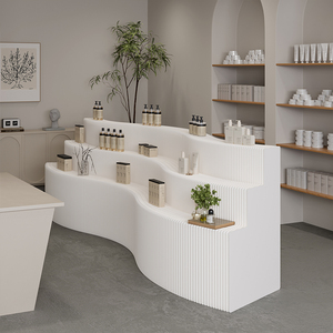 多功能手风琴纸墙隔断-用于家庭/办公室/商店展览的轻质圆形岛屿储物隔断 - Product Image 2