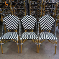 Meubles de patio extérieur Chaise en rotin de style français Chaises de bistrot parisien Paris Cafe