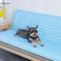 Tapis de canapé en fourrure de lapin rayé de luxe avec lit doux et chaud antidérapant pour chiens et chats