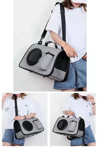 Bolsa de transporte para mascotas con cápsula, transpirable, plegable, para un hombro, bandolera, bolso de mano grande, bolso de malla transpirable para mascotas - Product Image 5