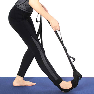 Sangle d'étirement de yoga OEM noire réglable pour le fitness et le remodelage corporel - Product Image 3
