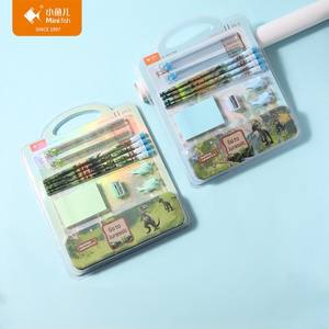 Coffret cadeau de papeterie à thème de dessin animé de <span class=keywords><strong>dinosaure</strong></span> Kit de rentrée des classes avec règle <span class=keywords><strong>crayon</strong></span> notes autocollantes étui à crayons et <span class=keywords><strong>taille</strong></span>-<span class=keywords><strong>crayon</strong></span> - Product Image 1