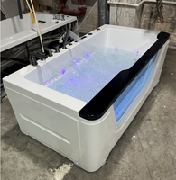Baignoire autoportante intelligente de luxe pour hôtel et gîte, 1 personne, multifonctionnelle, avec cascade, surf aquatique, chauffée et bulles d'ambiance