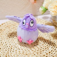 Porte-clés en peluche Kawaii personnalisé en forme d'oiseau, pendentif animal en peluche doux, figurine de pigeon personnalisée, porte-clés en plastique pour sac