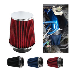 Filtre à air de voiture 76 mm, tête champignon rouge, pièce de mise à niveau universelle avec collier de serrage - Product Image 5