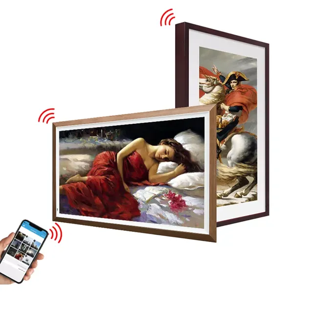 Wholesale Frameo 21.5" Thin Wall-Mount Display Kiosk - Digital Art/Photo Frame W/WiFi & NFT
